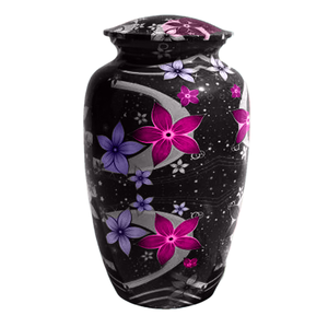 Aluminium Cremation Urn Adult Funeral Ashes Memorial Keepsake Handcrafted Flower Urn Metal Burial Vessel <b>Large</b> Human Ash Holder - Product Image 6