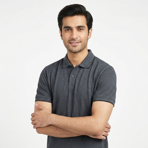 Camisa Polo de Algodón para Hombre con Cuello Acanalado, Cierre de Tres Botones, Suave, Informal, Moda de Verano, Ropa Premium para Uso Diario - Product Image 1