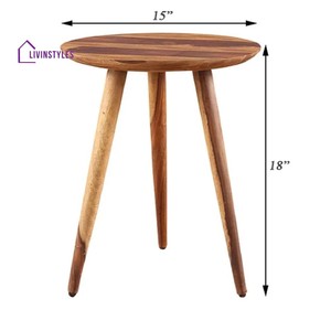 โต๊ะกลมไม้ชีแชมทำมือ - ลายไม้มะฮอกกานี ขายส่ง - Product Image 2
