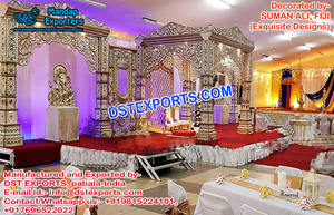 Mariage indien du Sud or blanc Bollywood Mandap Maharani mariage indien Bollywood Mandap or blanc Jodha Akbar mariage Mandap - Product Image 5