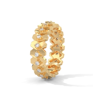 Gold Color Zircon <b>Ring</b> Honeycomb Band Claw <b>Set</b> Statement Jewelry for Party Wedding Gift - Product Image 2
