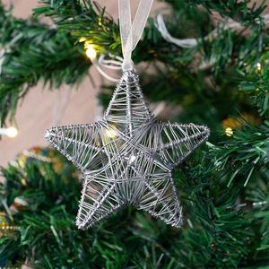 Decorative Metal Wire <b>Star</b> Shape <b>Hanging</b> Ornament For Home Christmas Decoration - Product Image 4