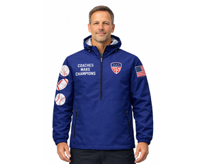 Wilcare Coach Hooded <b>Half</b>-<b>Zip</b> Canvas Windbreaker <b>Jacket</b> Lightweight Waterproof Eco-Friendly OEM Service Unisex Winter Training - Product Image 1
