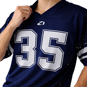 เสื้อฟุตบอลอเมริกันสีกรมท่า ระบายอากาศได้ดี แขนสั้น สำหรับฤดูร้อน พิมพ์ลายดิจิทัล สำหรับผู้ใหญ่ ใส่ได้ทั้งชายและหญิง - Product Image 5