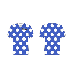 T-shirt à manches courtes pour homme, bleu à pois, col rond, coupe classique, décontracté, respirant, imprimé - Product Image 1