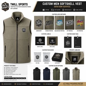 Gilet Softshell Léger Personnalisé à Col Montant et Fermeture Éclair, Coupe-Vent et Imperméable, Idéal pour le Cyclisme et la Randonnée – Prix de Gros - Product Image 5