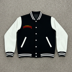 Chaqueta de béisbol personalizada 100% algodón para hombre, chaqueta de invierno con logotipo bordado personalizado, ropa casual de invierno de alta calidad, chaqueta varsity para hombre. - Product Image 2