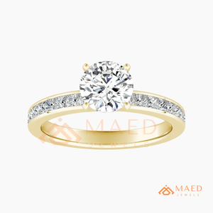 Round Cut Moissanite <b>Solitaire</b> <b>Ring</b> Gold Engagement <b>Ring</b> for Women Elegant Bridal Jewelry Anniversary Gift - Product Image 5