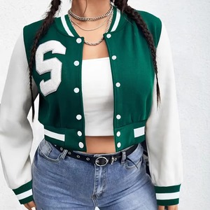 Veste universitaire sur mesure pour femme avec manches en cuir véritable, manteau en laine style Letterman, coupe ajustée, vêtement d'extérieur streetwear - Product Image 2