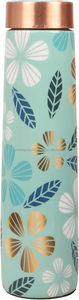 Bouteille de verres en métal cuivré bleu arctique à motifs floraux personnalisés verre jetable écologique pour boire - Product Image 5