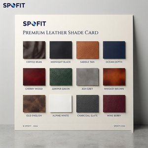 SPOFIT <b>Men's</b> Breathable Genuine <b>Leather</b> Moto <b>Jacket</b> Stand Collar Zipper Closure Color Blocking Design Slim Fit Autumn Wear - Product Image 3