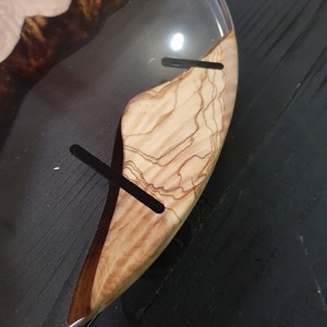 Custom Olive Wood & Resin Wall <b>Clock</b>: Live Edge Rustic Art High Quality Wood and Epoxy Resin Round Shape Classic Design - Product Image 5