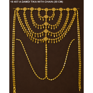 Bijoux de tête Damdi Tika plaqués or pour femmes, style Dubaï, multi-chaînes, bijoux de front pour femmes, style arabe Damdi. - Product Image 1