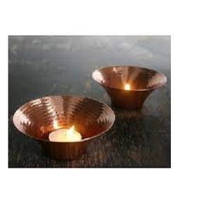 Porte-bougie chauffe-plat métallique rose doré de qualité supérieure pour Noël, design artisanal écologique, bords lisses, construction résistante à la chaleur - Product Image 2