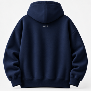 Sudadera con Capucha de Felpa Azul Marino Extra Grande para Hombre RITS con Bolsillo Frontal, Corte Regular, Ropa Casual de Otoño, Precio al por Mayor, Personalizable - Product Image 2