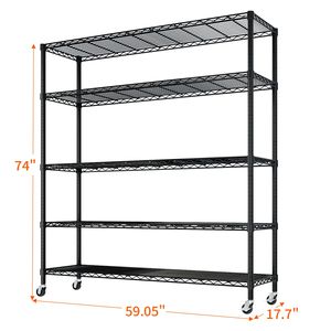 Scaffalatura Metallica Robusta da 150 cm con Ruote, Capacità 1420 kg, Certificata NSF, Regolabile, per Garage, Nuova Versione 2023 - Product Image 6