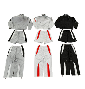 Custom <b>Men's</b> <b>Summer</b> Woven Windbreaker Tracksuit Set Breathable Lightweight Waterproof <b>Jacket</b> Pants for Outdoor Use Hip Hop Style - Product Image 3