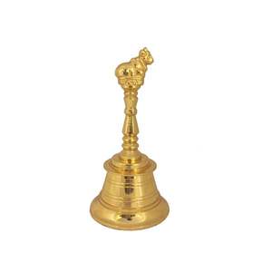 Campana de Mano de Latón Antiguo para Rituales de Templo, Puja, Mandir en Casa, Sonido Tradicional, Decorativa, Artículo Coleccionable, Regalo para Festivales - Product Image 3