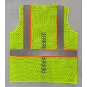 Chaleco de seguridad con cierre de gancho y bucle, reflectante de alta visibilidad, ANSI Clase 2, malla transpirable, diseño de liberación rápida, bolsillos - Product Image 5