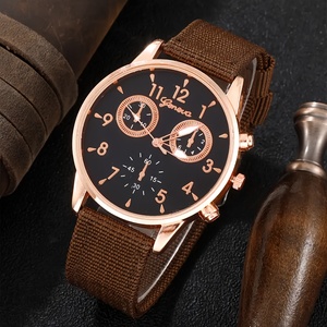 Montre classique à quartz pour homme, ensemble de montres de luxe avec bracelet marron et bracelets - Product Image 3