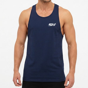 เสื้อกล้ามออกกำลังกายผู้ชายขายดี พร้อมโลโก้ออกแบบเอง ผ้าฝ้ายน้ำหนักเบา ระบายอากาศดี ไม่หดตัว - Product Image 1