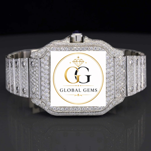 Reloj de Diamantes Moissanite VVS con Esfera de Zafiro Verde Antiguo, Movimiento Automático, de Exportador Indio, para Regalo de Cumpleaños a Buen Precio - Product Image 5