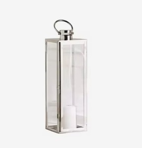 Elegant Large Stainless Steel Hanging <b>Lantern</b> With Mirror Polished Contemporary Design Perfect for Events and Wedding Decor - Product Image 6