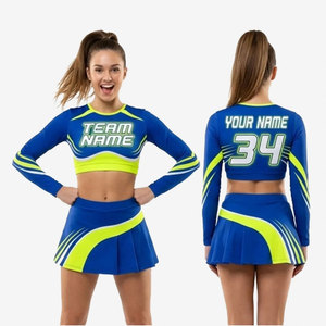 Uniformes de cheerleading OEM avec logo en strass, vente en gros, style personnalisé, pour tournois, danse, compétitions scolaires - Product Image 3