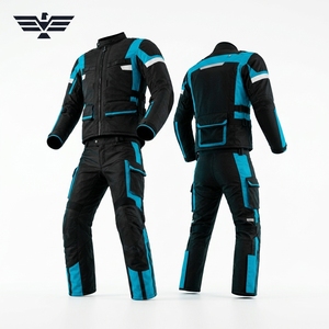Traje de Motocicleta para Hombre, Cordura, Negro y Azul, Manga Larga, Resistente al Viento, Secado Rápido, Transpirable, para Todas las Estaciones, Ropa de Carreras de Aventura - Product Image 5