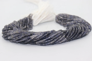 Cuentas Rondelle sombreadas facetadas de iolita de 3,5-4,20mm de calidad AAA, hebra de piedras preciosas naturales de 14 pulgadas para la fabricación de joyas - Product Image 5