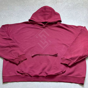 Sweat-shirts à capuche décontractés pour hommes, coupe ample, sur mesure, unis, effet vieilli, respirants, en molleton écologique et mélange de coton - Product Image 2