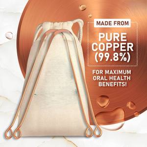 Limpiador de Lengua de Cobre Puro Premium con Bolsa de Viaje de Algodón |   Herramienta Ayurvédica para el Cuidado Bucal |   Fabricante de Marca Privada - Product Image 3