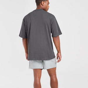 เสื้อยืดดีไซน์เนอร์สุดหรูทรงโอเวอร์ไซส์ แขนสั้น ระบายอากาศได้ดี ผ้าทอเนื้อหนัก คอโอ ทรงหลวม ใส่ได้ทุกฤดูสำหรับผู้ชาย - Product Image 2