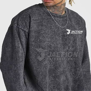 Nueva Llegada, Venta Especial, Sudaderas Básicas con Lavado Ácido para Hombre, Sudaderas Básicas con Lavado Ácido de Diseño Personalizado al por Mayor para Hombre - Product Image 3