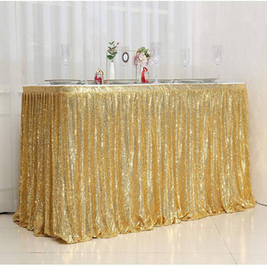 <strong>Silver</strong> Glittering Disposable <strong>Table</strong> <strong>Skirt</strong> for New Year's Eve Party Party Supply - Product Image 6