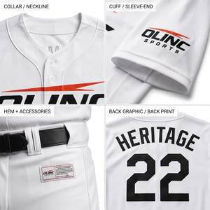 Custom Sublimated White Baseball Uniform Set 100% Polyester Moisture-wicking Button Team Jersey <b>Pants</b> Men's Teamwear Sports - Product Image 4