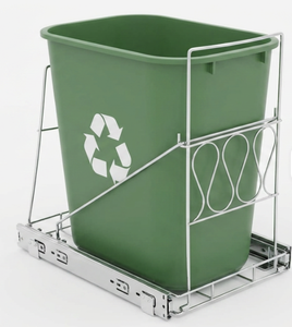 Retractable Sliding Trash Can Shelf <b>Pull</b> <b>Out</b> Cabinet Organizer Iron <b>Bin</b> Rack Under Sink Storage with Rail - Product Image 1