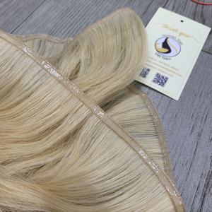 Recién llegado, extensiones de cabello humano vietnamita Remy virgen dibujado doble, trama plana ondulada Natural en Color Rubio - Product Image 3