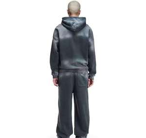 Sudadera con Capucha y Cremallera para Hombre, 100% Algodón, Color Sólido, Corte Holgado, Informal, Larga, con Bolsillos Laterales, para Otoño - Product Image 2