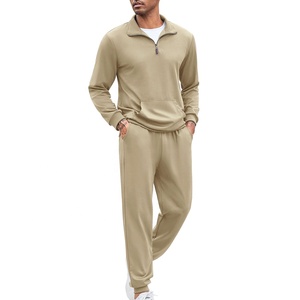 Personnalisé 100% coton sweat joggers ensemble hommes confortable parfait porter des pulls ras du cou pantalons de survêtement survêtements pour hommes - Product Image 1