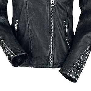 Chaqueta de Cuero para Mujer, de Última Tendencia, con Mangas Largas, Diseño de Logotipo Personalizado, Transpirable, con Tachuelas - Product Image 5