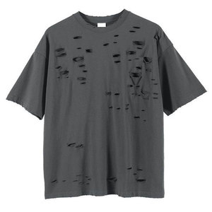 Camiseta Distressed de Alta Calidad para Hombre, Estampado Personalizado, Corte Holgado, Ropa Casual Transpirable, Nuevo Diseño, Camisetas Distressed Personalizadas - Product Image 1