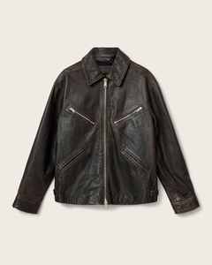 Blouson moto en cuir d'agneau véritable pour homme, fermeture éclair, col montant, coupe classique, style hiver, écologique, respirant, devant zippé - Product Image 1