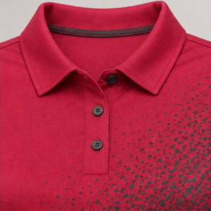 Polo pour femme personnalisé rouge framboise à effet dégradé, séchage rapide, respirant, manches courtes, uniforme d'équipe de golf WPS-0851 - Product Image 5