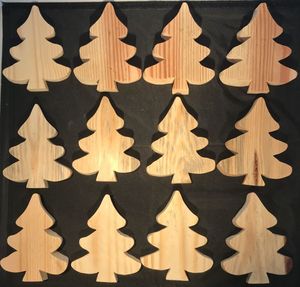 Décoration de Noël en bois faite à la main, arbre de Noël en bois naturel pour la décoration de la maison, ornement de table pour les fêtes de Noël - Product Image 3