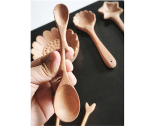 Double Ended Wooden <b>Spoon</b> Double Ended Wooden <b>Spoon</b> Double Ended Flower Butterfly Wooden <b>Spoon</b> Sensory Play Montessori Factory - Product Image 1