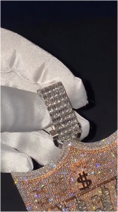 Colgante Personalizado Unisex de Plata 925 con Baño de Oro Rosa, Diseño de Escudo 3D con Incrustaciones de Moissanita, Corte Brillante Redondo, Estilo Hip Hop - Product Image 6