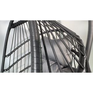 Coussin de chaise oeuf balançoire intérieur/extérieur, support de type C, chaise suspendue pliante en rotin pour patio, porte-gobelet spécial - Product Image 5