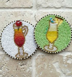 Handmade Beaded Heart Coaster Romantic Drink <b>Mat</b> <b>Table</b> Decoration - Product Image 3