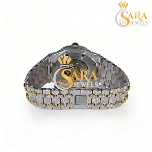 Sara Jewels Customized Stylish Elegant Luxury Quartz Rose Gold Moissanite Diamond Hip Hop Watch Fully <b>Studded</b> Stainless Steel - Product Image 2